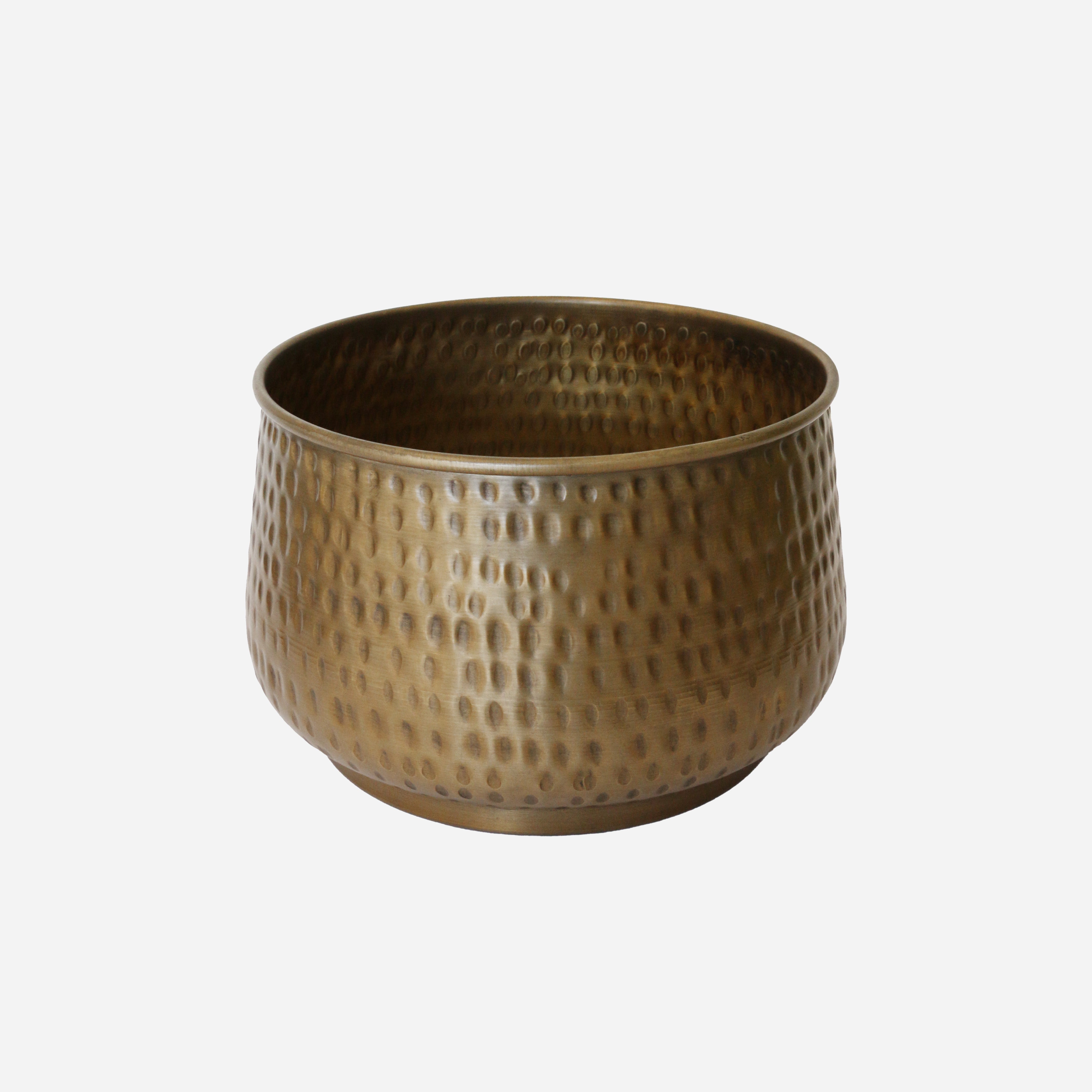 New York Set of 3 Planters in Antique Brass Finish