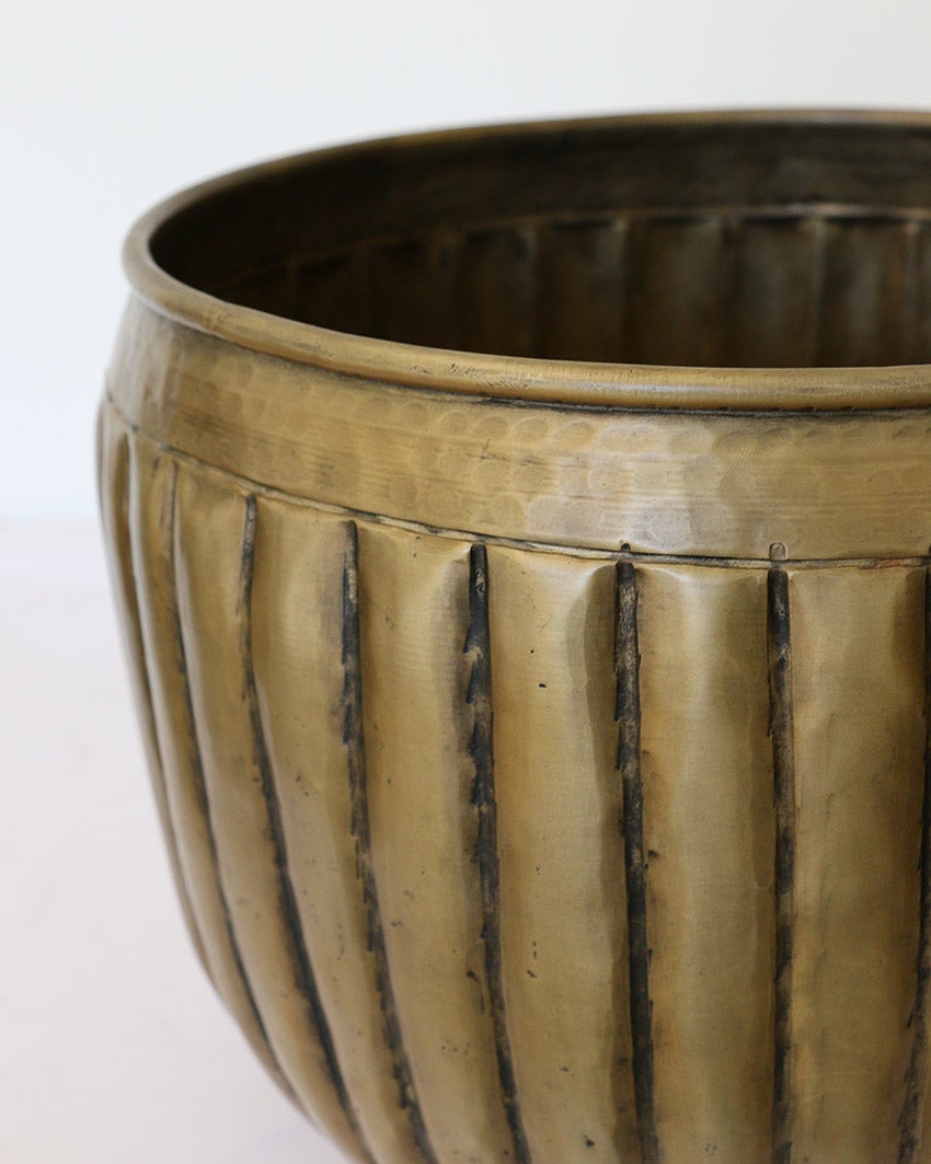 Marbella Set of 3 Planters Dark Brass Antique and Black Antique