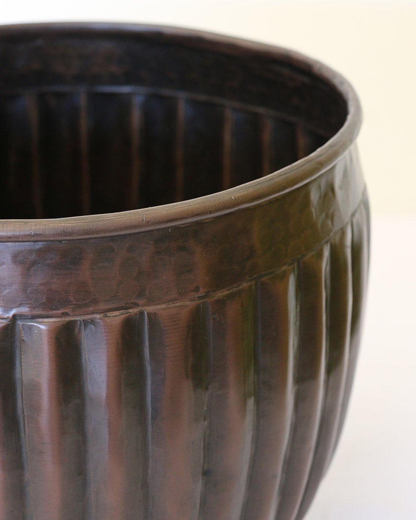 Marbella Set of 3 Planters Dark Brass Antique and Black Antique