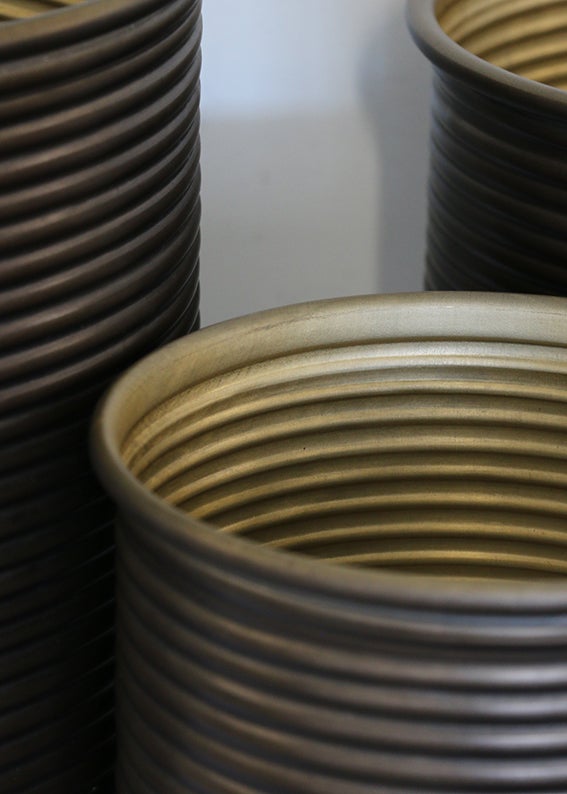 Calypso Set of 3 Planters in Bronze