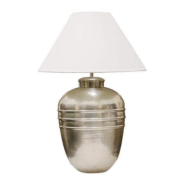 Chelsea Ridged Lamp in Antique Silver Finish