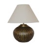 Marbella Ball Brass Lamp Base with Ridges in Dark Brass Antique Finish