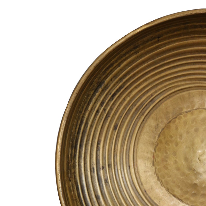 Chelsea Brass Ornate Ridged Bowl in Dark Copper and Brass