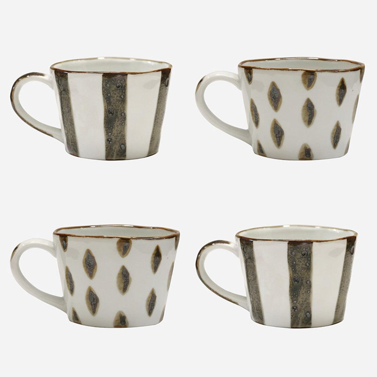 Zanzibar Mugs - (4 Striped & 4 Spotted)