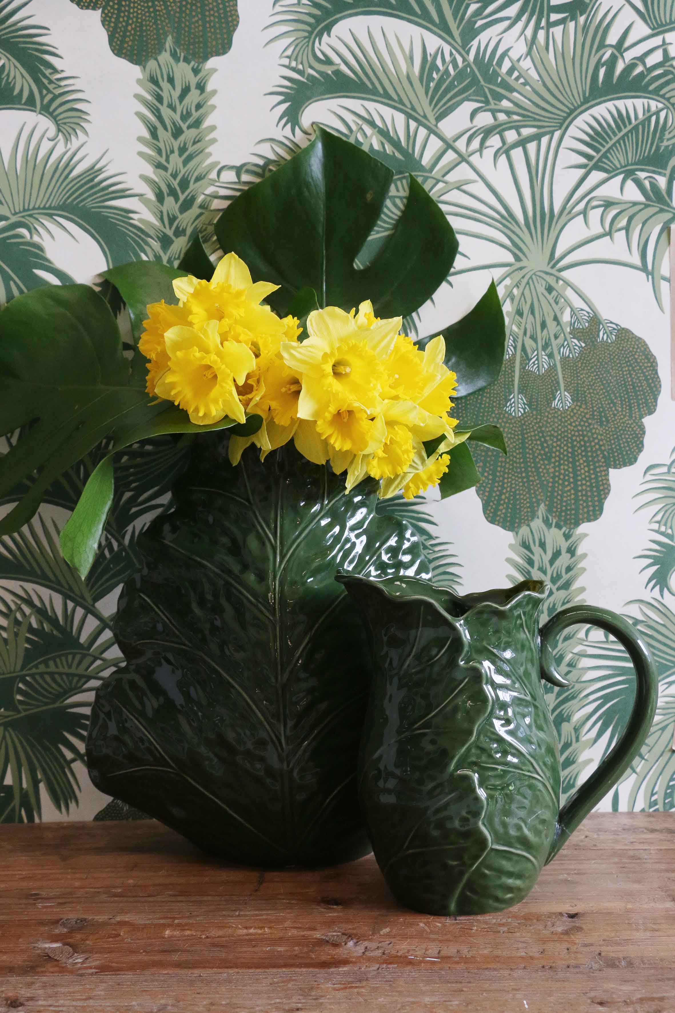 Large Sculptured Leaf Vase