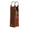 RITZ LEATHER WINE BOTTLE CARRIER WITH BRASS HANDLES