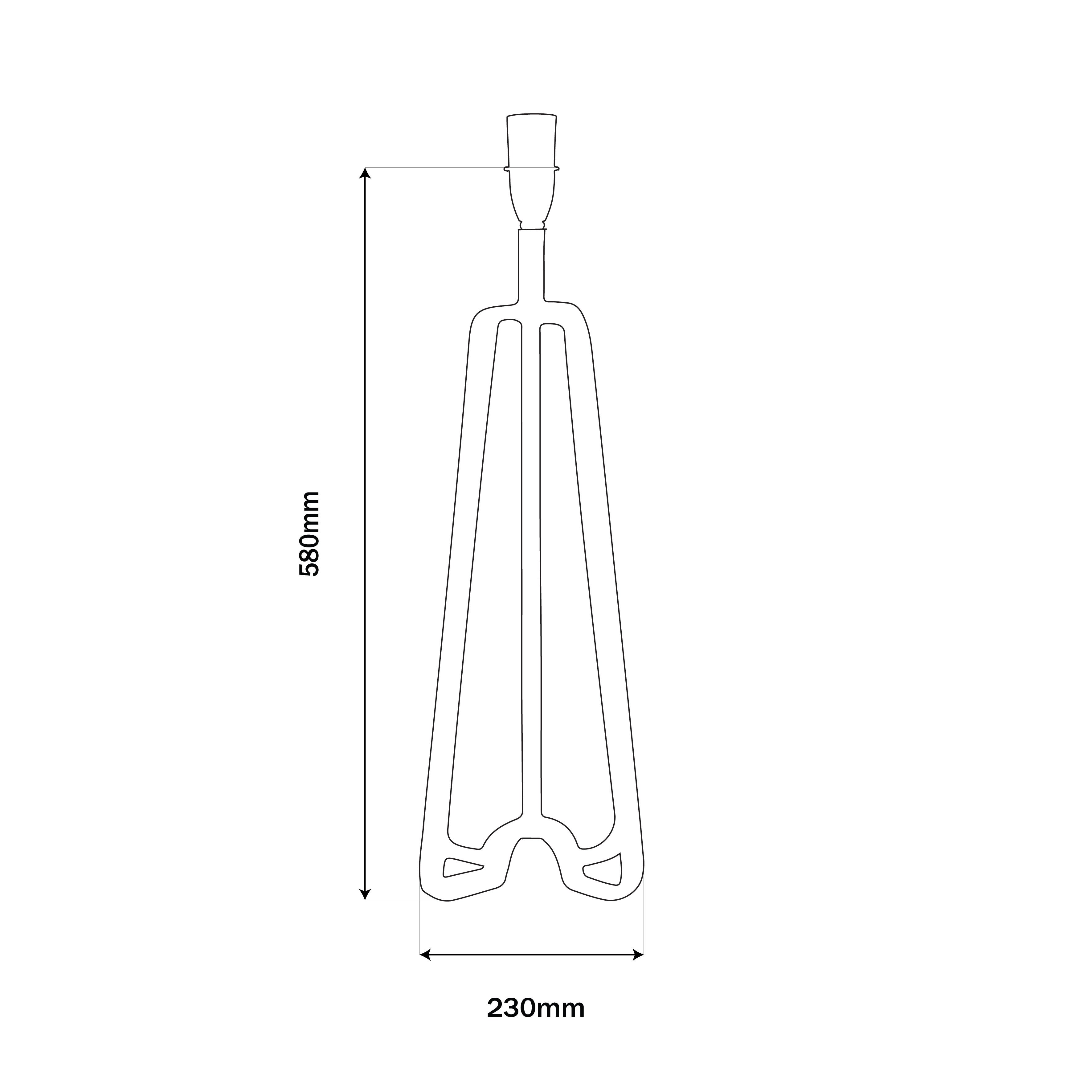 HYDE LEATHER STIRRUP TRIPOD LAMP BASE BLACK