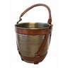 RIVIERA BRASS WINE COOLER WITH LEATHER HANDLE