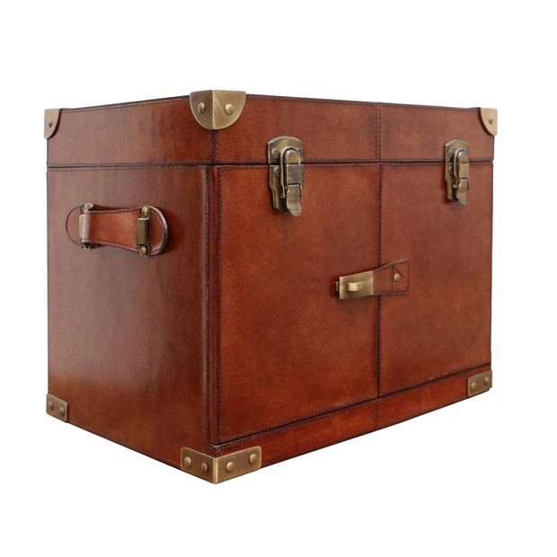 OXFORD LEATHER MINIBAR WITH BAR TOOLS