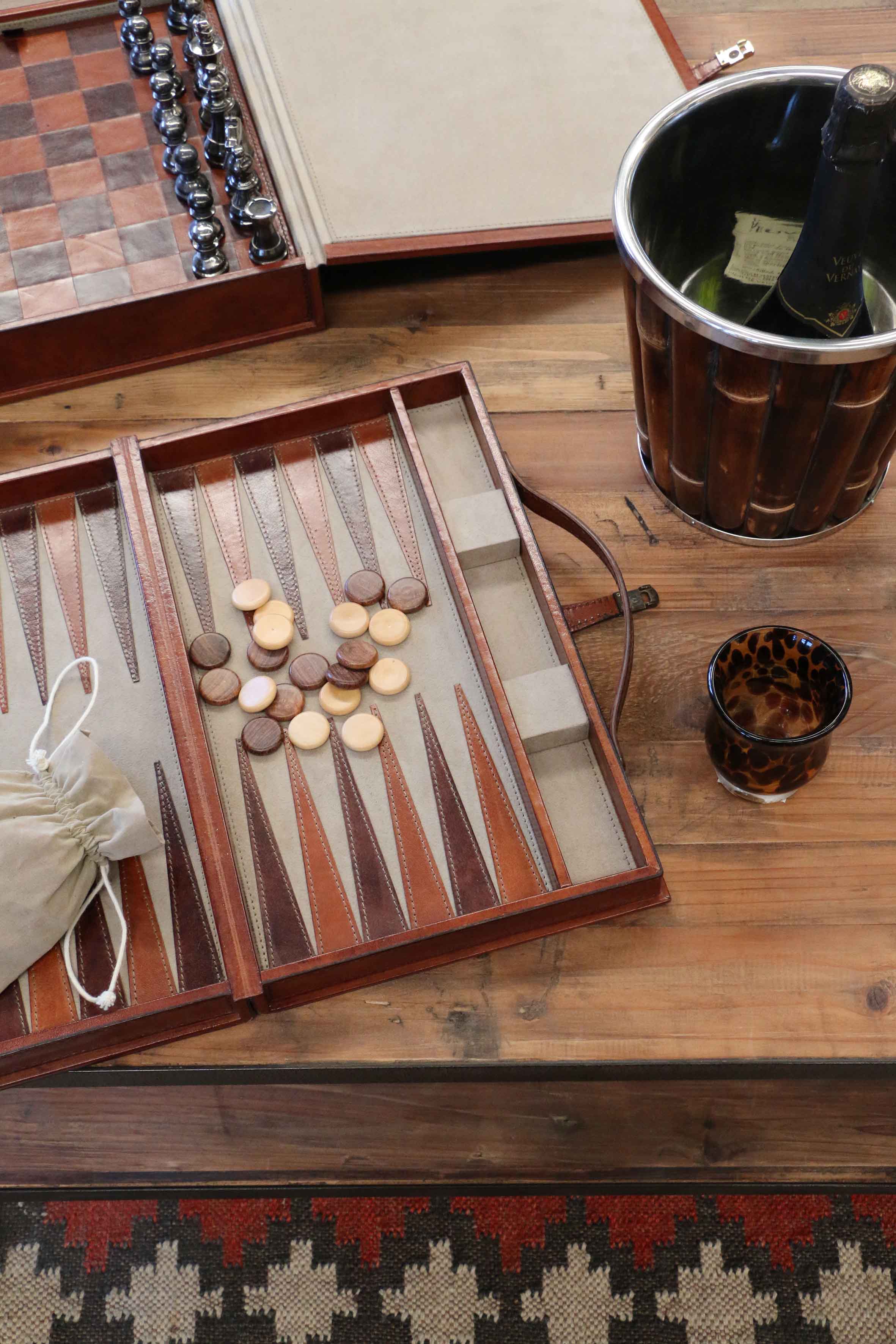 Leather Backgammon Set