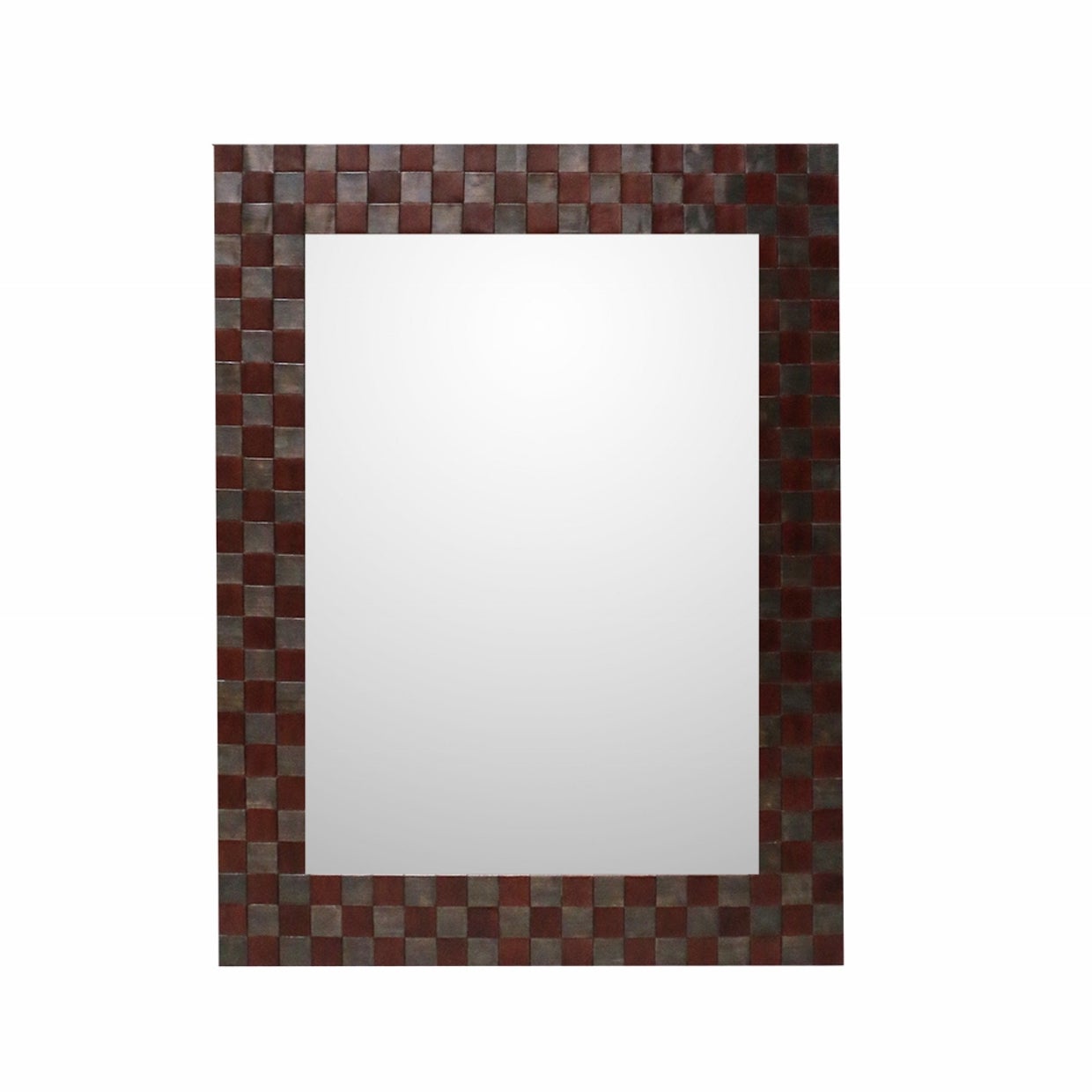 LEATHER MIRROR WITH METAL