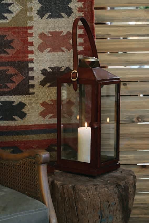 Caribbean  Brass & Leather Lantern