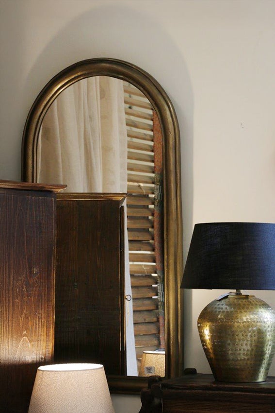 London Arched Mirror in Antique Brass Finish