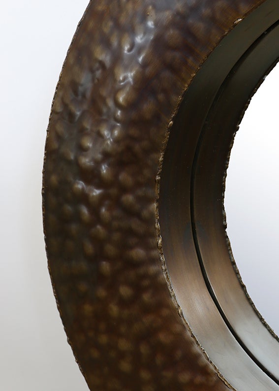 Melba Round Mirror in 2 Tone Black/Copper Finish