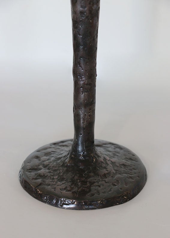 Forged Gothic Style Bronze Candlesticks