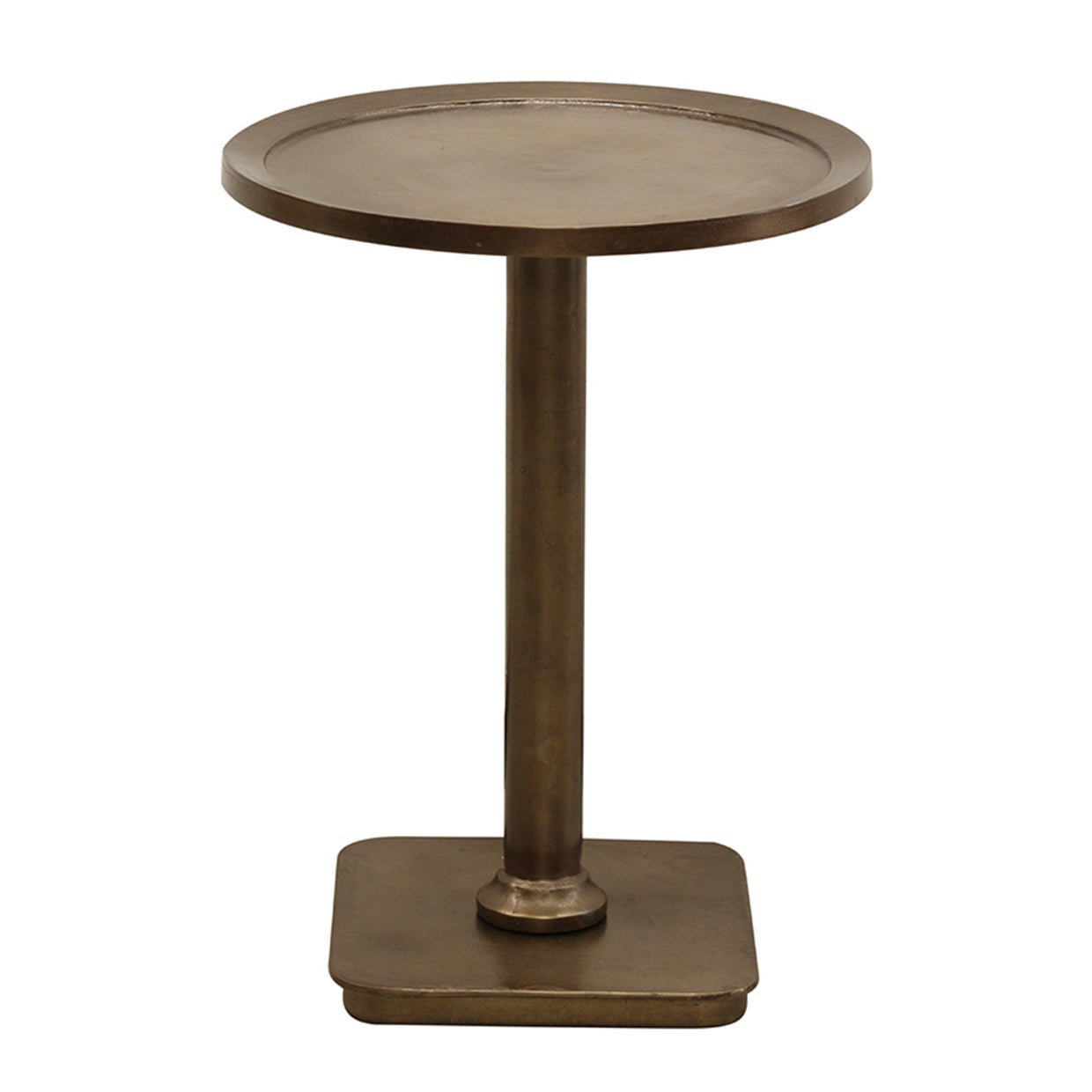 Occasional Pedestal Table in Brass Finish