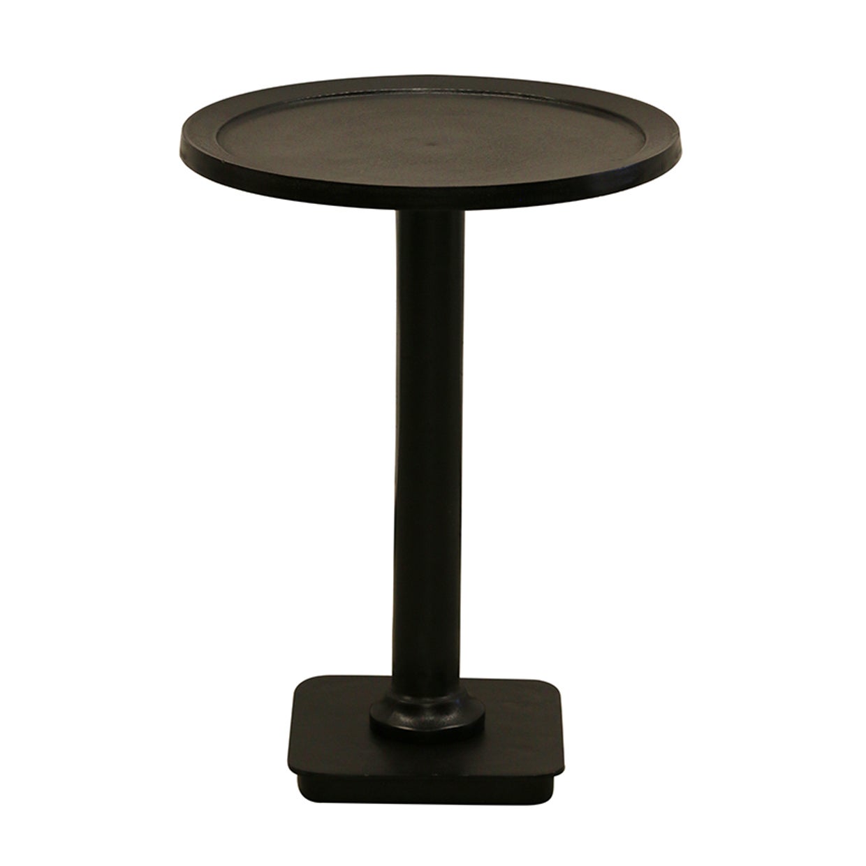 Occasional Pedestal Table in Antique Black Finish