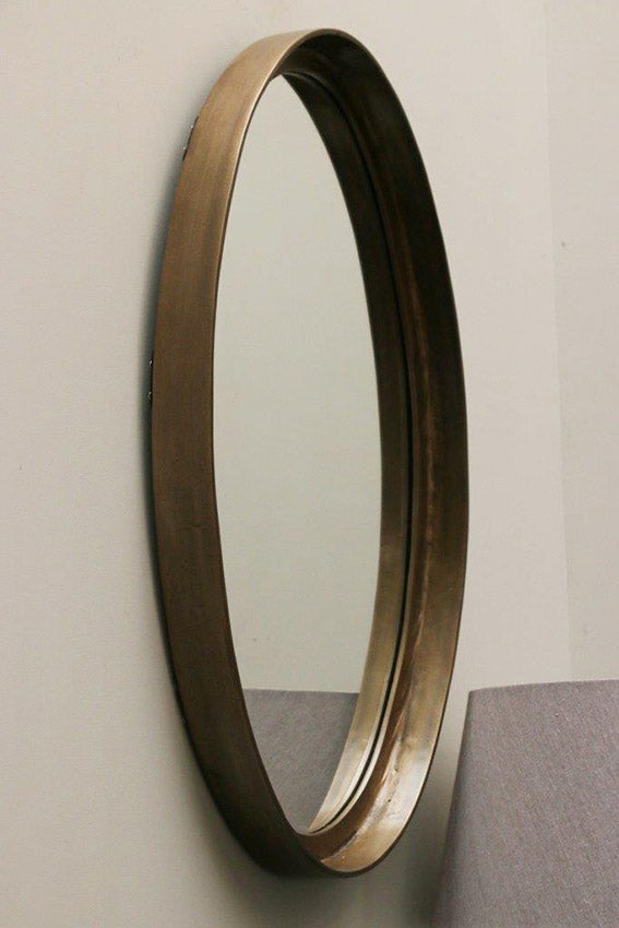 Florenzia Oval Mirror in Antique Brass Finish