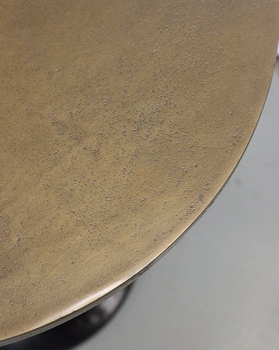 Casablanca Tulip Table in Antique Brass Finish with Dark Bronze Base