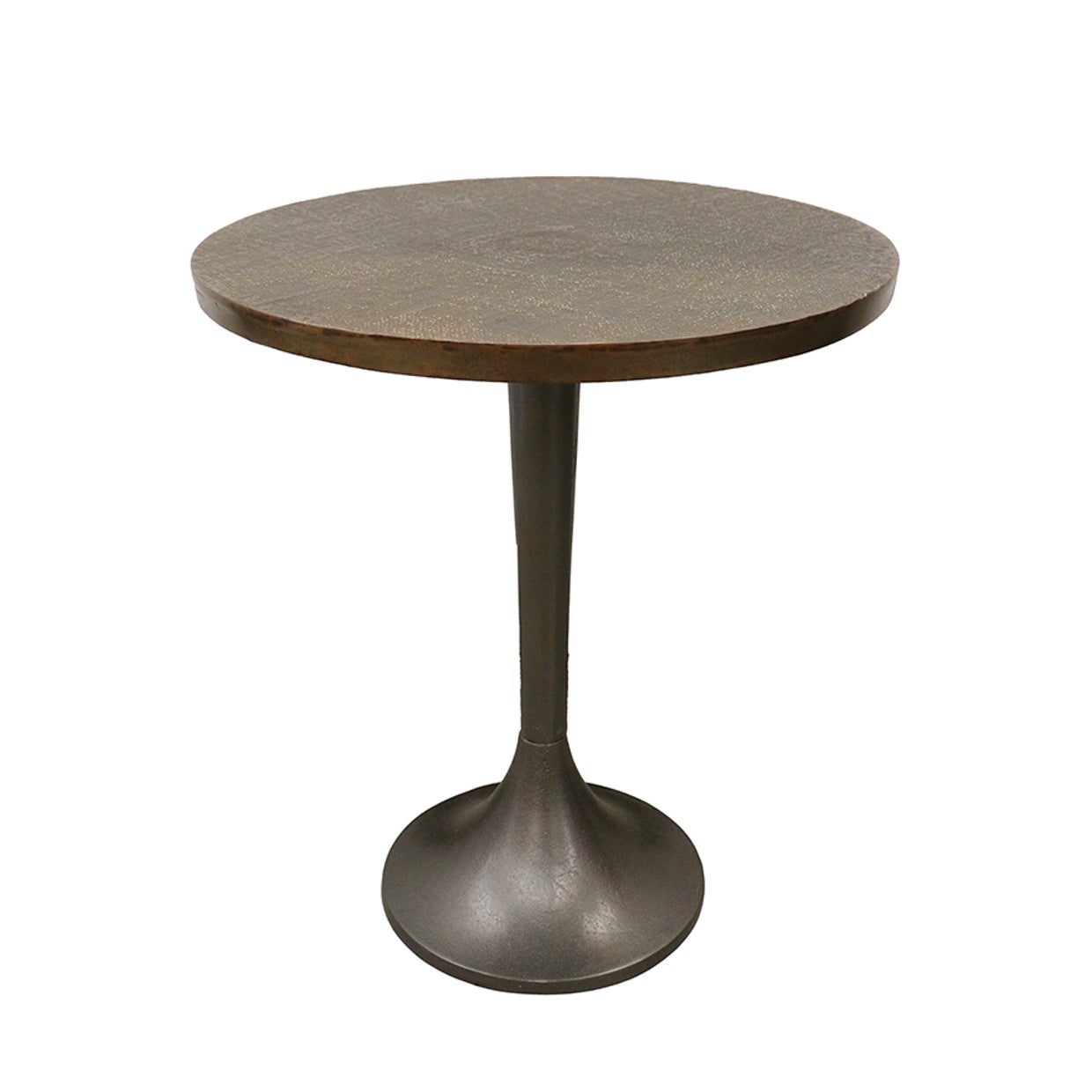 Casablanca Tulip Table in Antique Brass Finish with Bronze Finish Base
