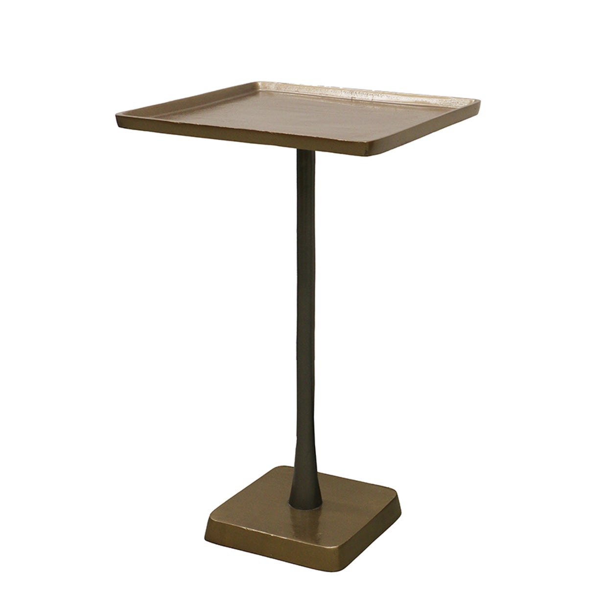 Marrakesh Square Occasional Pedestal Table in Brass Antique Finish
