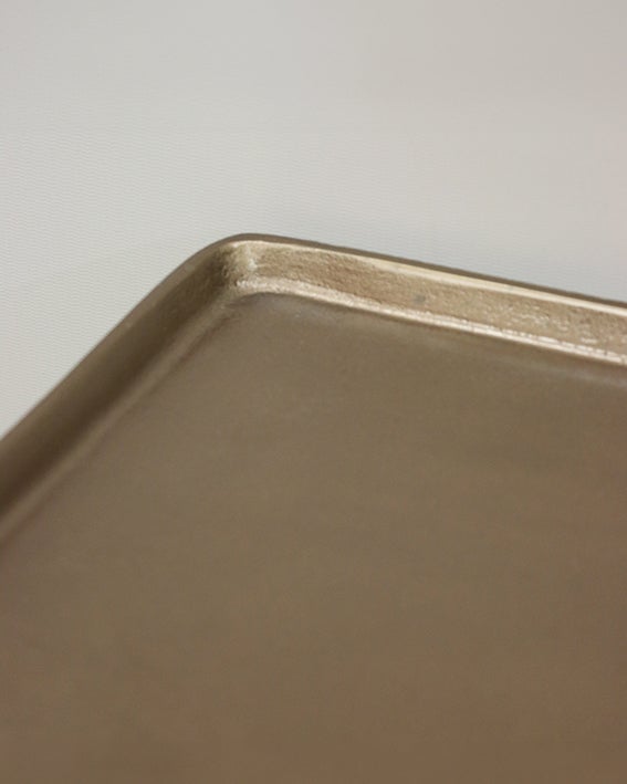 Marrakesh Square Pedestal Table Brass Antique Finish with Dark Bronze Base