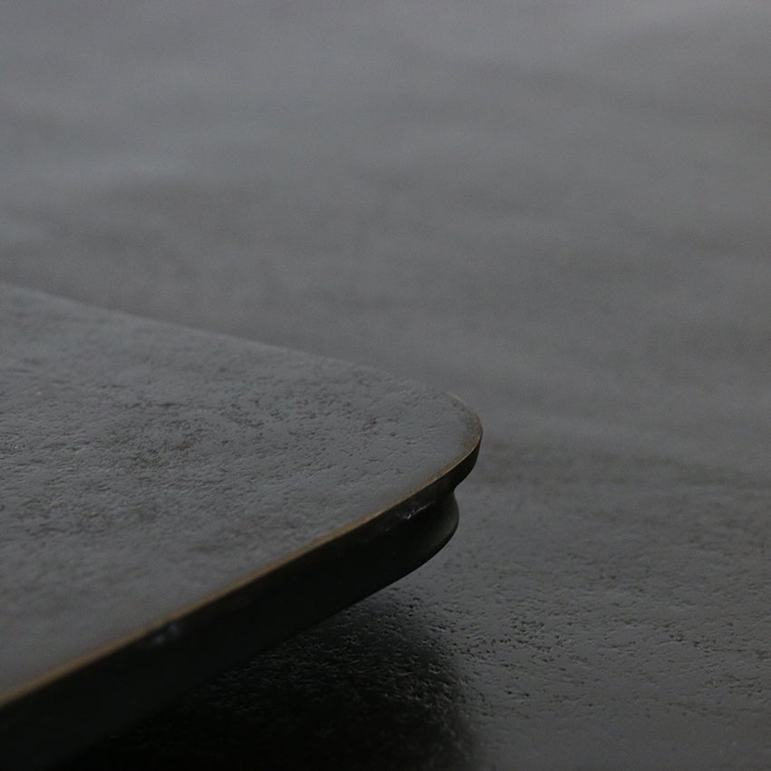 Manhattan Square Nested Side Tables in Dark Bronze Finish with Black Legs