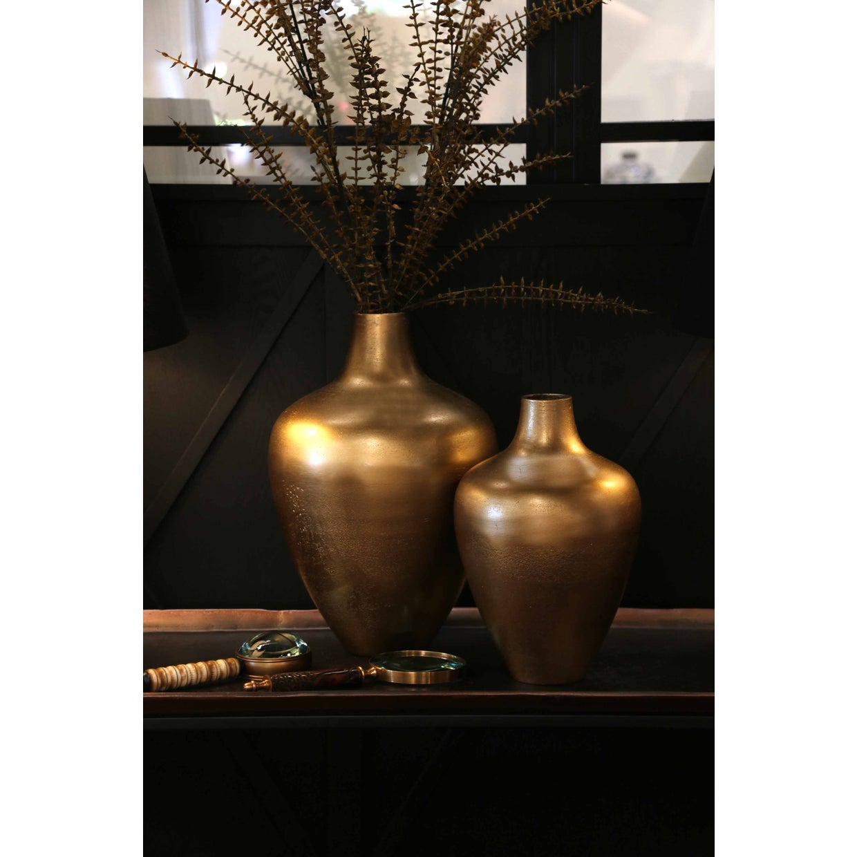Urn Shape Vase in Brass Antique Finish - Large