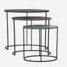Nuremberg Nest of Tables in Black, Brass & Nickel Finishes
