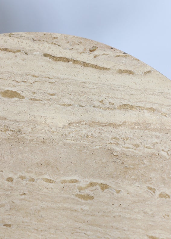 Toledo Black Marble & Forged Iron Pedestal Base Occasional Table