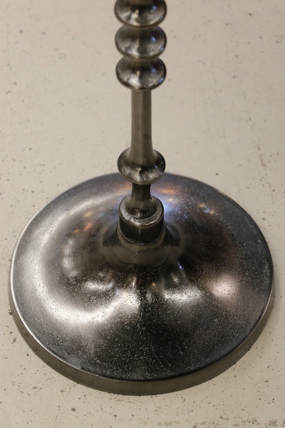 Toledo Black Marble & Forged Iron Pedestal Base Occasional Table