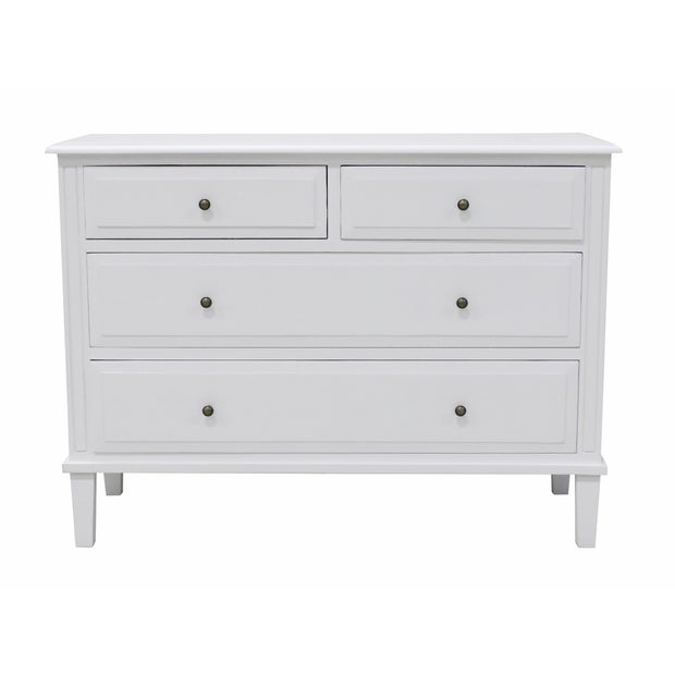 London Chest of 4 Drawers - White