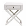 ITALIA RIVIERA WHITE BEDSIDE TABLE WITH CROSS LEGS