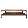 Havana Large Natural Coffee Table  in Recycled Pine with Metal Castors