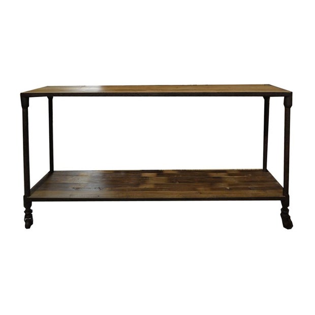Havana Natural Console with 2 Shelves in Recycled Pine