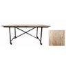 HAVANA NATURAL DINING TABLE IN RECYCLED OAK WITH METAL LEGS ON CASTORS
