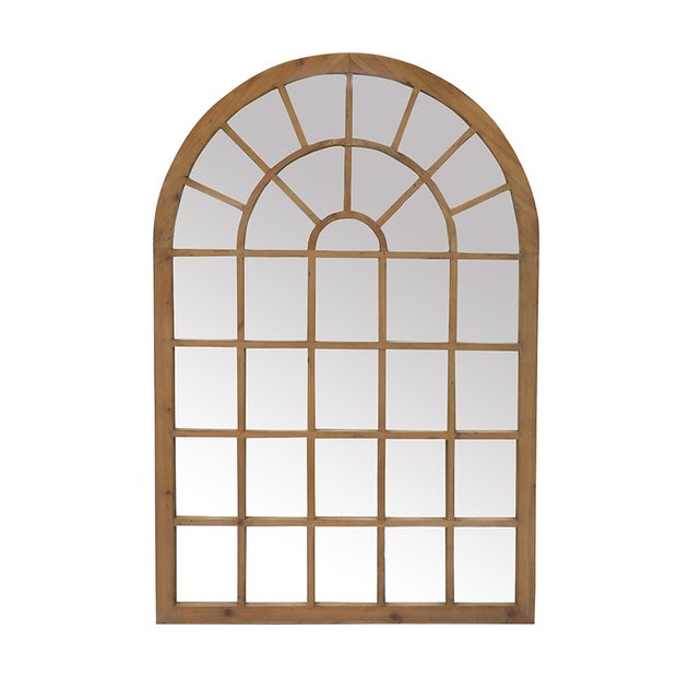 ARCHED WINDOW MIRROR IN OLD RECYCLED PINE MEDIUM