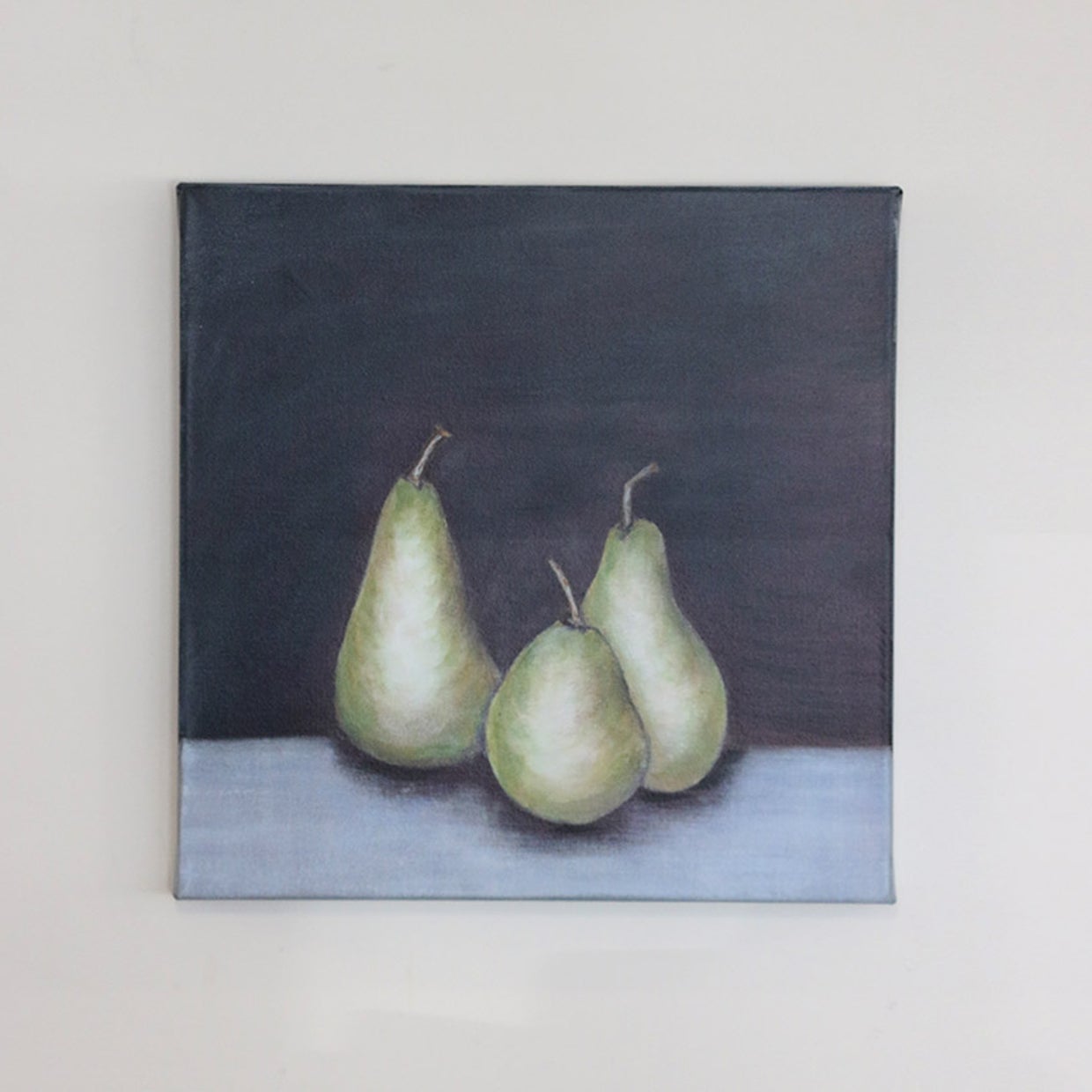 Midnight Pear on Stretched Canvas