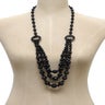 BLACK FACETED CRYSTAL BEADS WITH BLACK AGATE NECKLACE SPRING SPECIAL