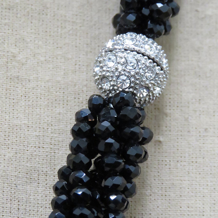 STRANDS OF BLACK CRYSTAL NECKLACE SPRING SPECIAL
