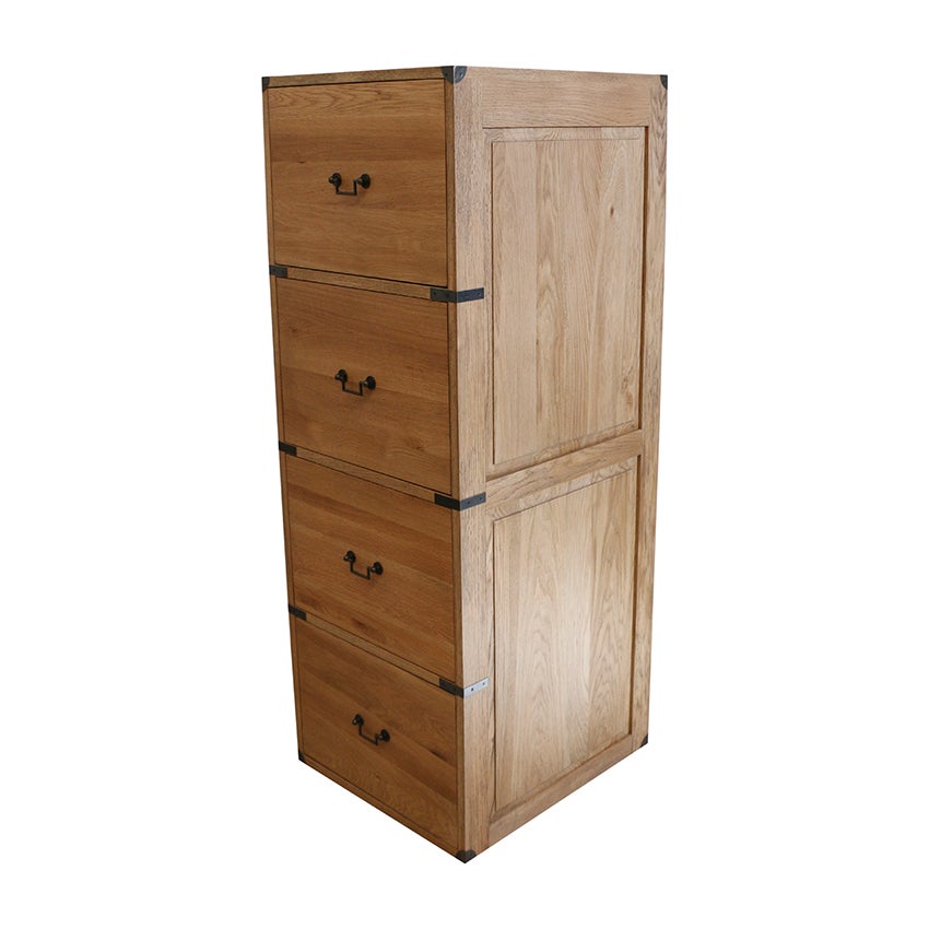 Campaign 4 Drawer Oak Filing Cabinet