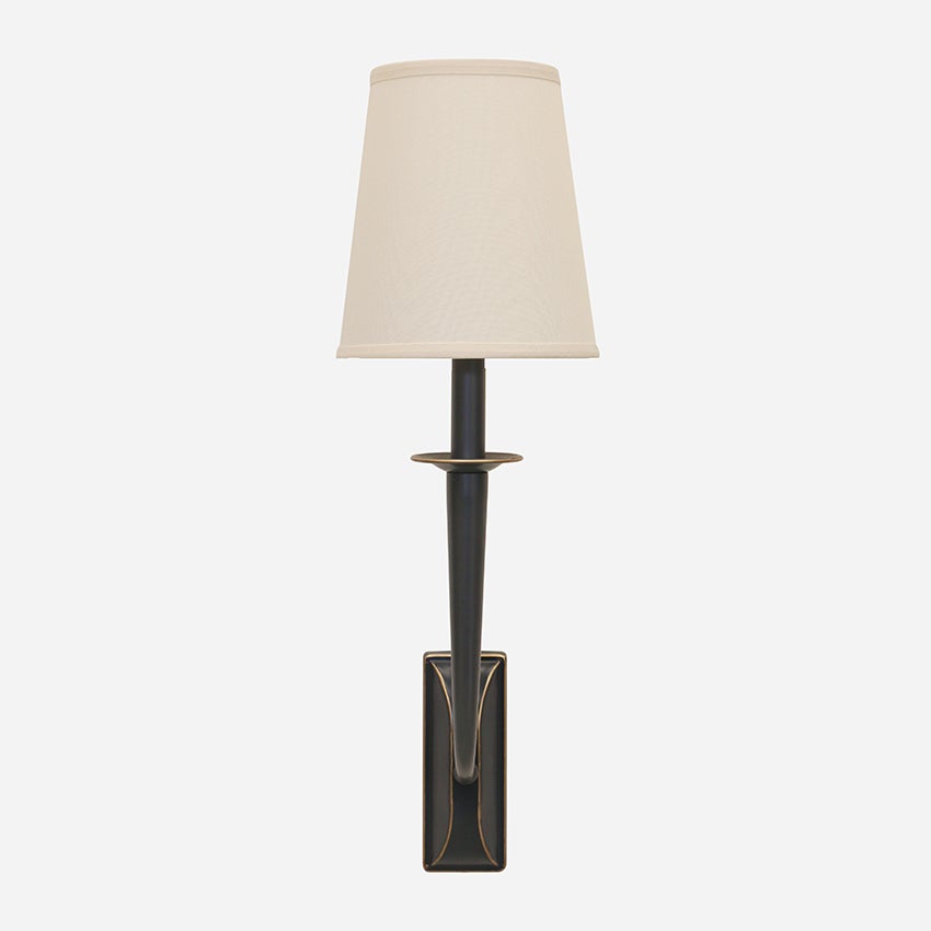 Manhattan Wall Sconce in Dark Charcoal with Shade