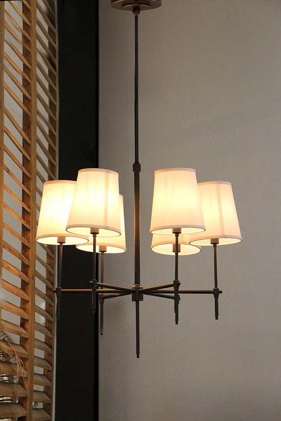 New York 6 light Chandelier with Shades