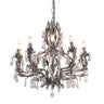 LARGE FLEURENCE CHANDELIER - TWO TONE TAUPE WITH GLASS CRYSTALS - 10 LIGHT