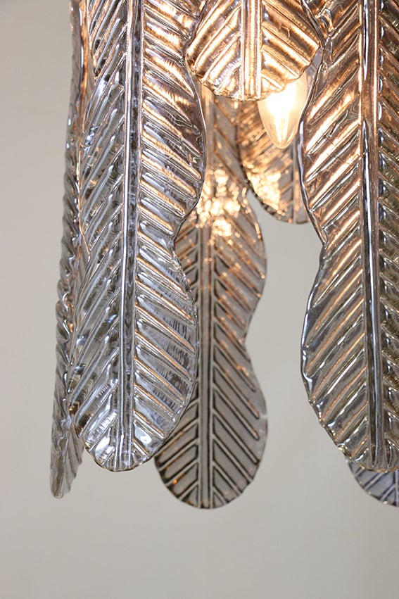 Luca Glass Hanging Light Antique Brass Finish