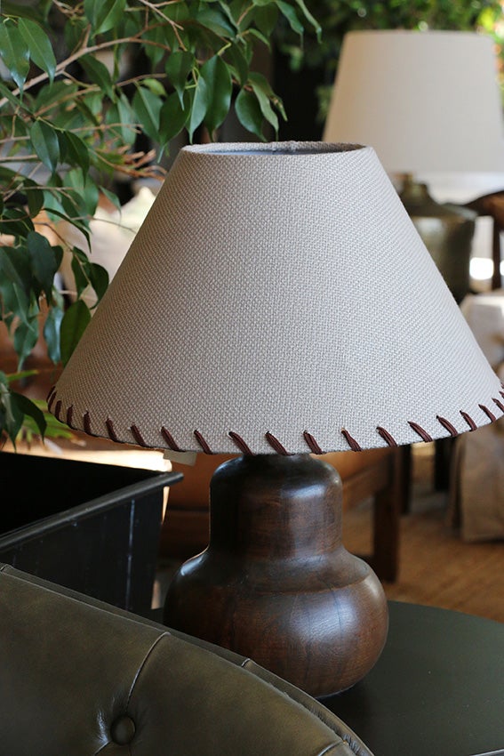 41cm Woven Linen Shade Leather Stitching