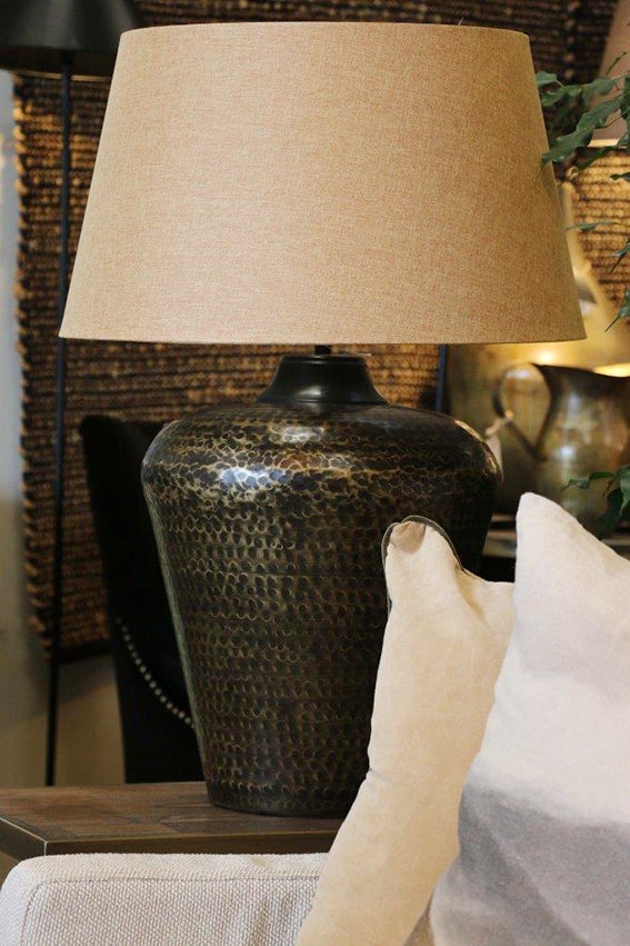NUTMEG LINEN 51CM TAPERED DRUM LAMPSHADE