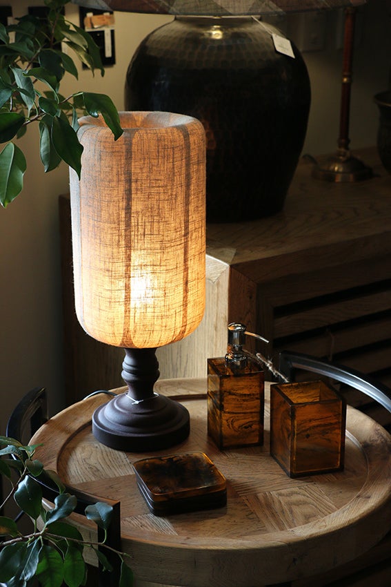 Medina Linen and Glass Lamp