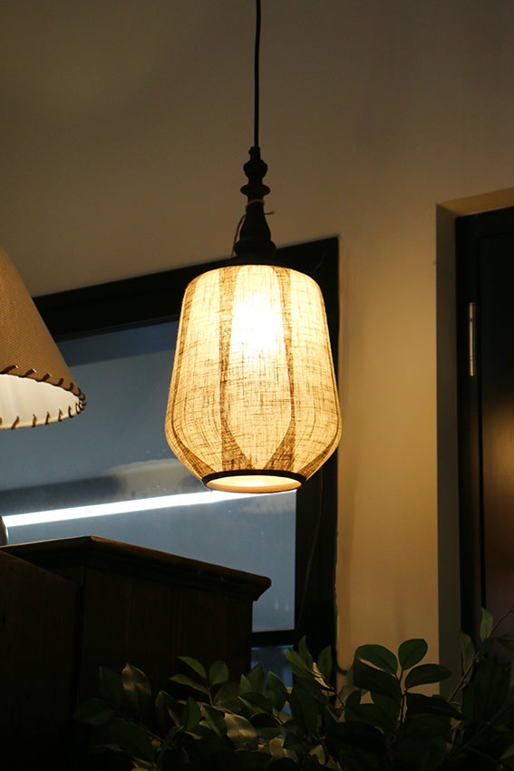 Medina Linen and Glass Hanging Light
