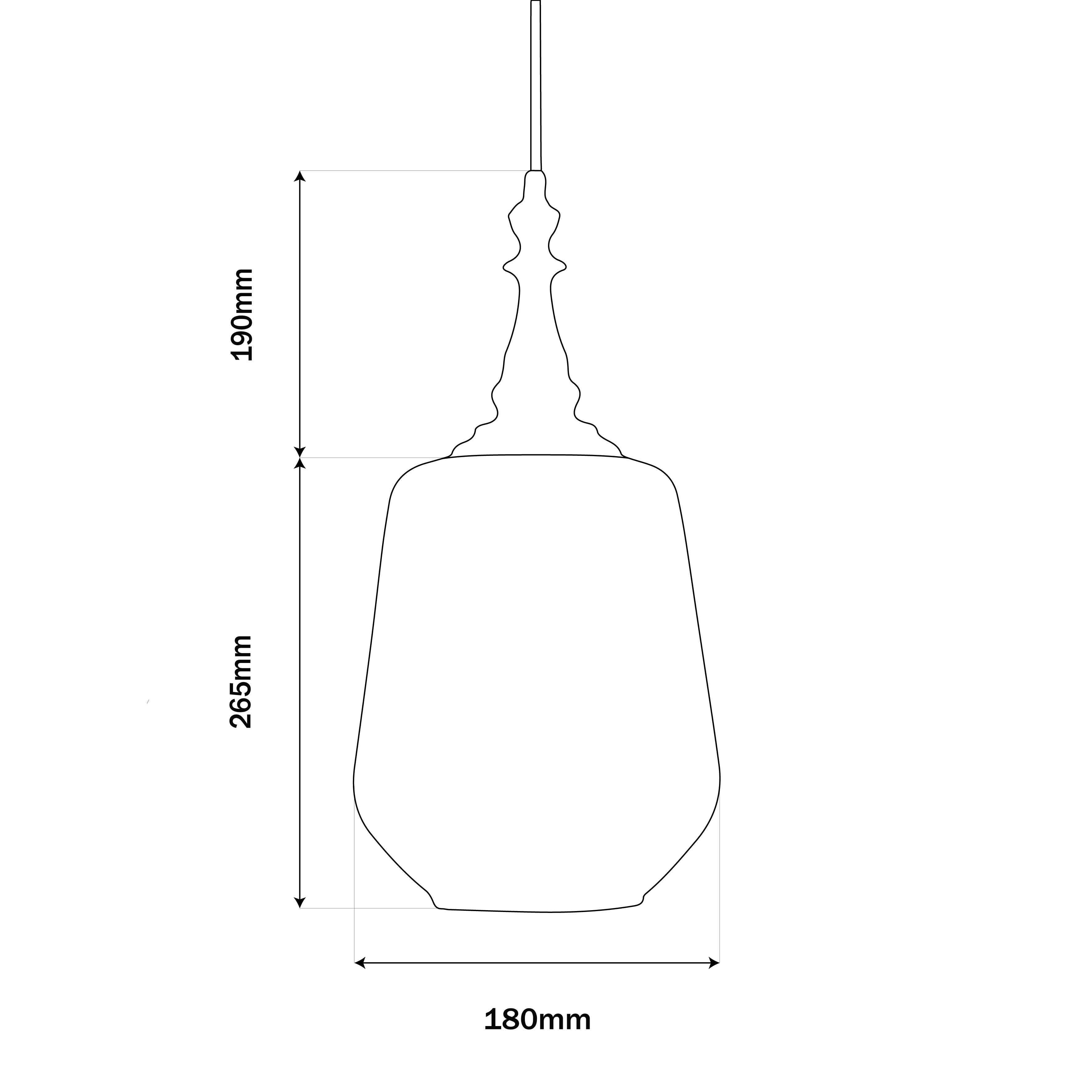 Medina Linen and Glass Hanging Light